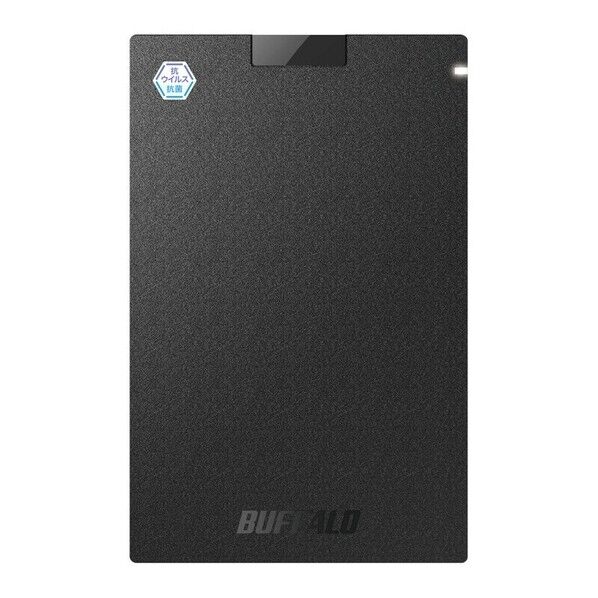  抗ウイルス･抗菌ポータブルSSD USB3.2(Gen1) Type-A 2TB ブラック SSD-PGVB2.0U3-B 1個...