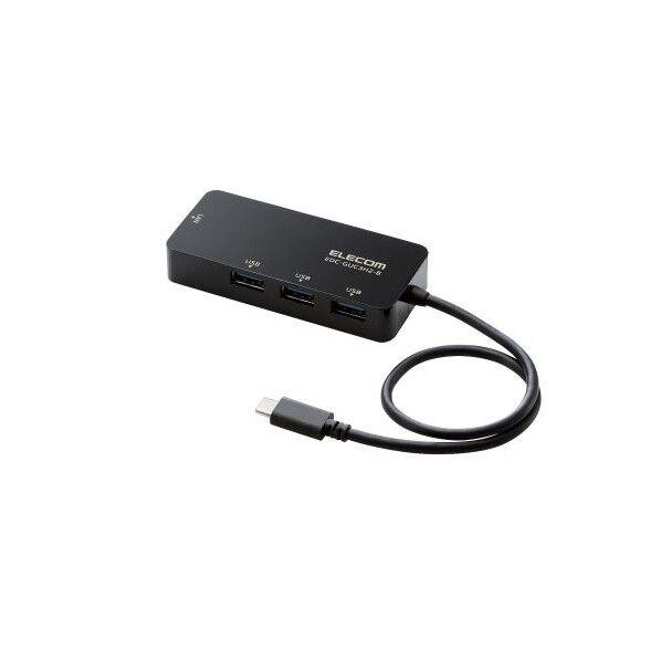 エレコム 有線LANアダプタ Giga対応 USB3.1 Type-C USBハブ付 ブラック EDC-GUC3H2-B 1個