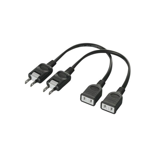 バッファロー 電源延長ケーブル 2本セット 0.2m ブラック BSTAPEX02BKX2 1点...