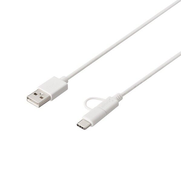 バッファロー USB2.0ケーブル A-microB+Type-C 0.5m ホワイト BU2AMBC05WH 1点...