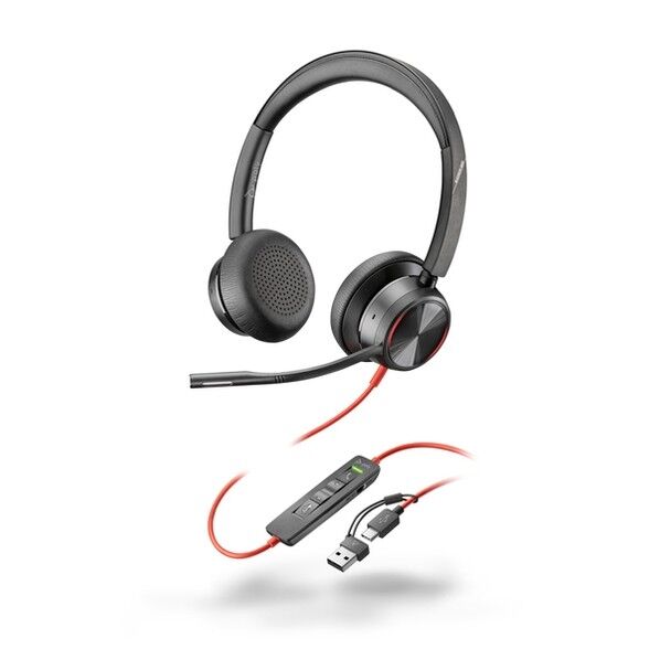 Poly Blackwire 8225 USB-C+USB-A 変換アダプタ付 両耳 有線モデル 8X223AA 1点...