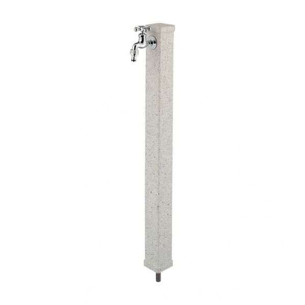 立水栓柱セット(横水栓つき･石目調･白)