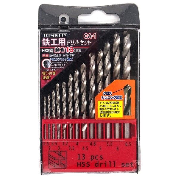 CA-1 鉄工ドリルセット 磨き 13本組 3708005 13本組