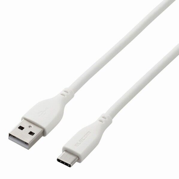 エレコム 【法人専用品】USB-A to USB Type-Cケーブル なめらか 1.0m ホワイト MPA-ACSS10WH 1点...