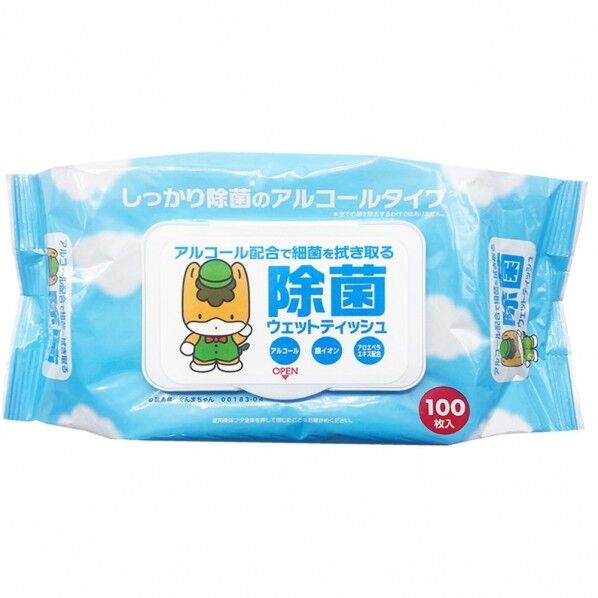ぐんまちゃん 除菌ウェットティッシュ フタ付き