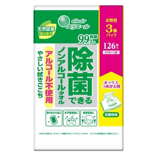 エリエール 除菌できるノンアルコールタオル ボックス つめかえ用