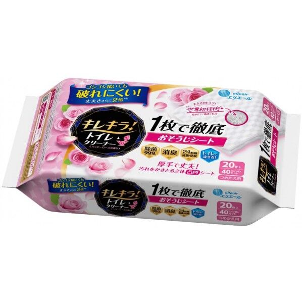 キレキラ! トイレクリーナー1枚で徹底おそうじシート 詰替用 ハッピーローズ