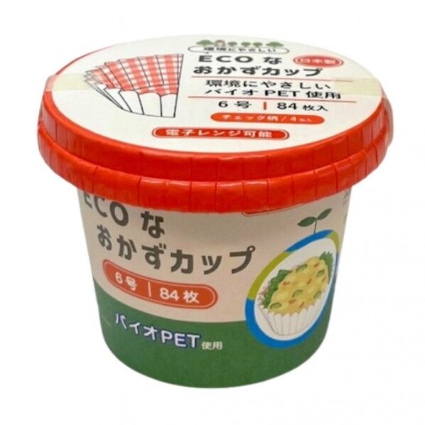 環境にやさしい ECOなおかずカップ 紙容器 チェック柄 6号