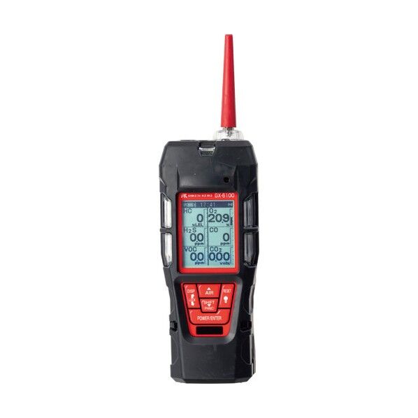 ※法人専用品※理研計器 携帯型マルチガス検知器GX―6100(メタン･酸素･硫化水素･VОC(ppb)･二酸化硫黄)乾電池仕様 GD12P1E1D0 00 0...