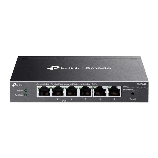 Omada ギガビットポート×6 イージーマネージスイッチ(PoE+ポート×4搭載)