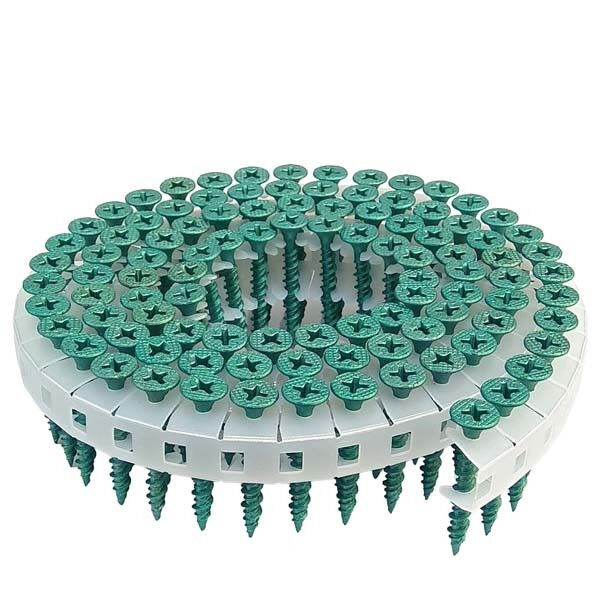  YAMAKI 100本X20巻X2ロール連結ねじ CH-39-32N-R緑 1組...