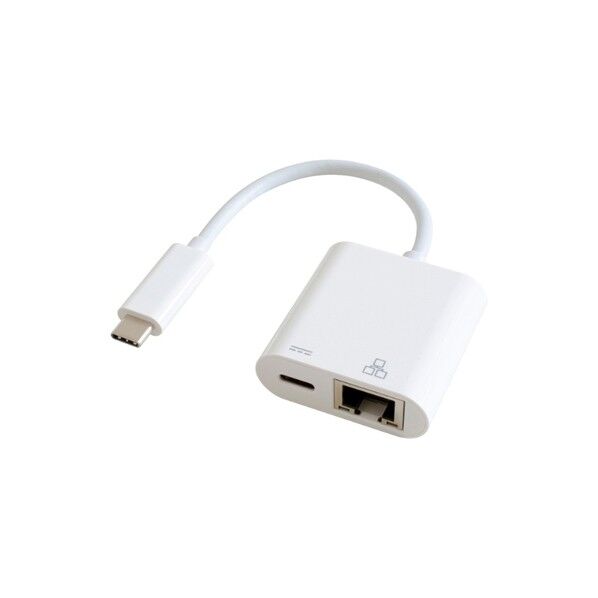 有線LAN接続しながら充電もできるUSB-C(R)変換アダプター ホワイト