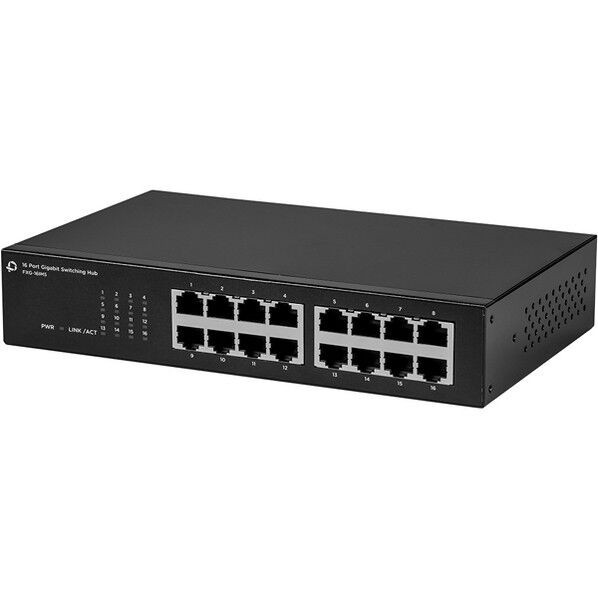 Giga対応 16ポート 電源内蔵スイッチングハブ(メタル筐体)