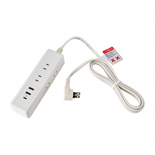 ELPA コード付USBタップ ■使用温度範囲:-10℃?40℃■コード長:2m■屋内専用■国内専用AC差込口 白 WL-6322SUC(W) 1個