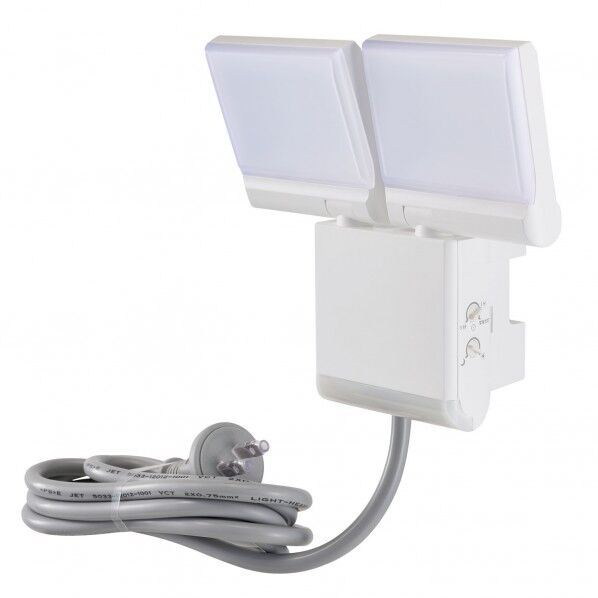 ELPA フラットACセンサーライト ■検知方法:赤外線受動式■電源電圧:AC100V 50/60Hz■消費電力(約):10W(待機時 0.5W)■光源:白色LED ESL-SF902AC 1個...
