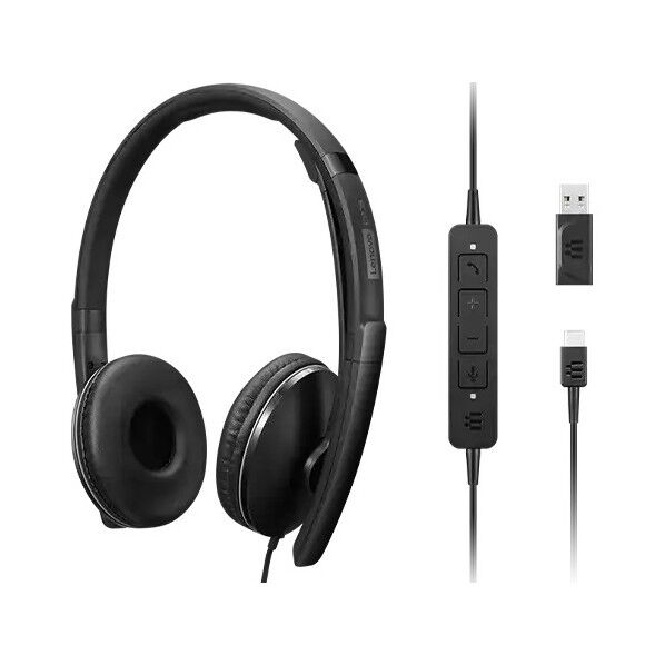 Lenovo Wired アクティブノイズキャンセリング ヘッドセット 2(UC)