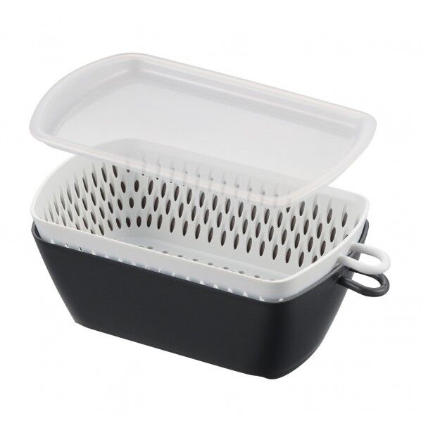 フタ付き チリトリ ザル ボウル 調理器具 カク 幅17×奥行13×高さ28cm