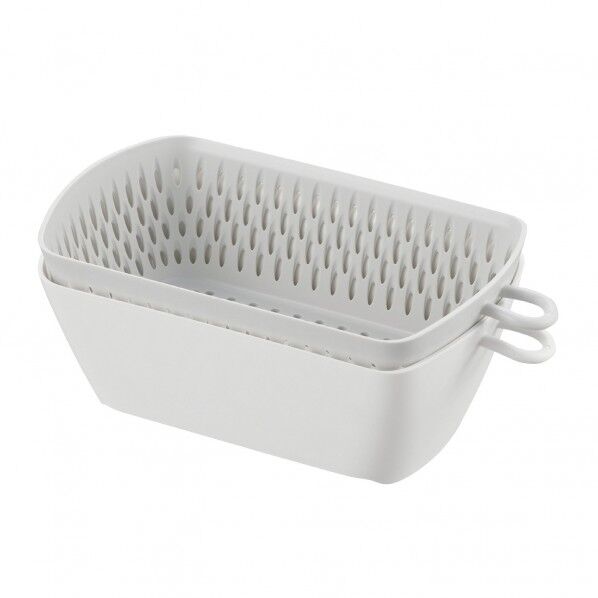 チリトリ ザル ボウル カク 調理器具 ホワイト 幅11×奥行20×高さ8cm