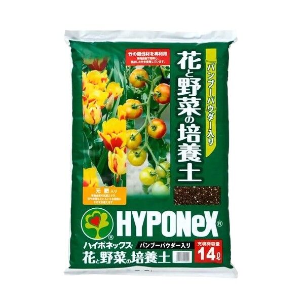 ハイポネックス バンブーパウダー入り花と野菜の培養土 14L 1...