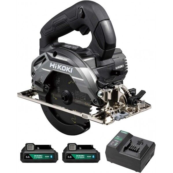 HiKOKI(ハイコーキ) 10.8V 充電式 丸のこ 125mm ストロングブラック タブレス電池2個･･ケース付 C1205DA 2JSBP 1台