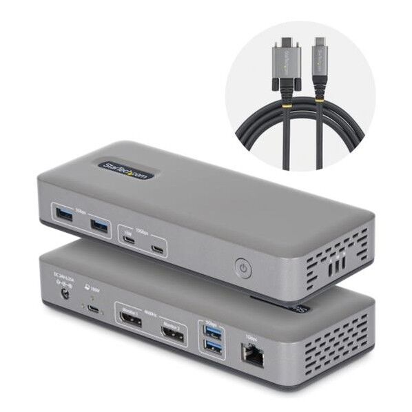 USB-Cドッキングステーション/2画面/4K60Hz DP/100W/USBハブ/LAN/Windows用