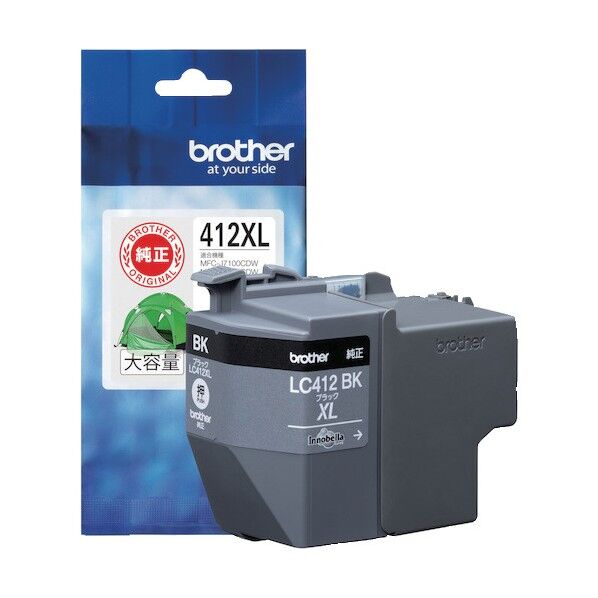 ブラザー工業 インクカートリッジ ブラック(大容量) LC412XLBK 1個