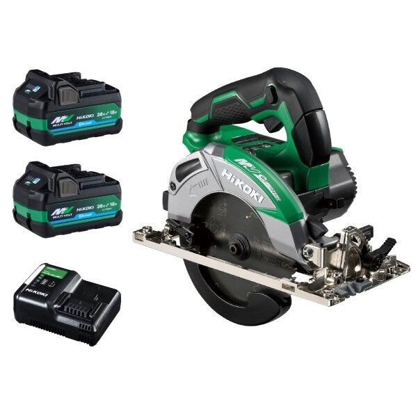 HiKOKI(ハイコーキ) 36V 充電式 丸のこ フルセット(電池2個) 147mm アグレッシブグリーン C3605DC (SK)(2XPSZ) 1台...