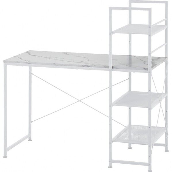 フジボウエキ 左右組み換えラック付きデスク ルカ 約幅1100×奥行530×高さ1150mm 大理石 73613 1台...