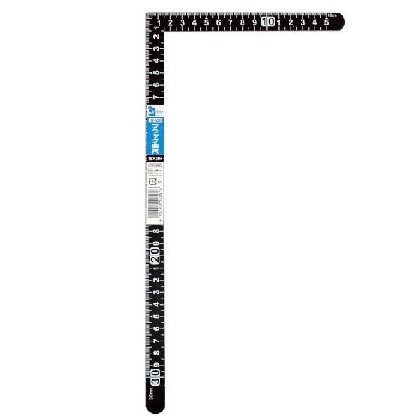 ブラック曲尺15×30cm 黒(目盛:白) H33cm×W16.5cm×D1.5cm IH-500 1本