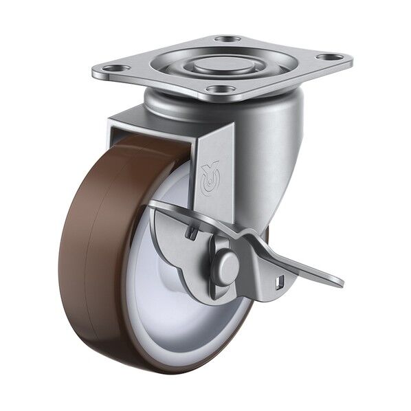 プレート式キャスター SUS-Sシリーズ (ナイロンホイールウレタン車) 自在ストッパー付