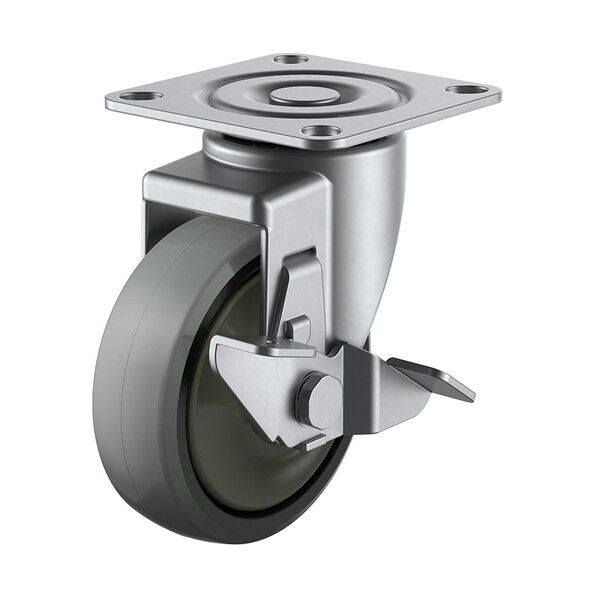 プレート式キャスター SUS-J2シリーズ (ナイロンホイールウレタン車) 自在ストッパー付