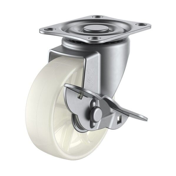プレート式キャスター SUS-Sシリーズ (ナイロン車) 自在ストッパー付