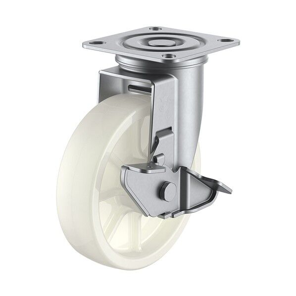 プレート式キャスター SUS-SJシリーズ (ナイロン車) 自在ストッパー付