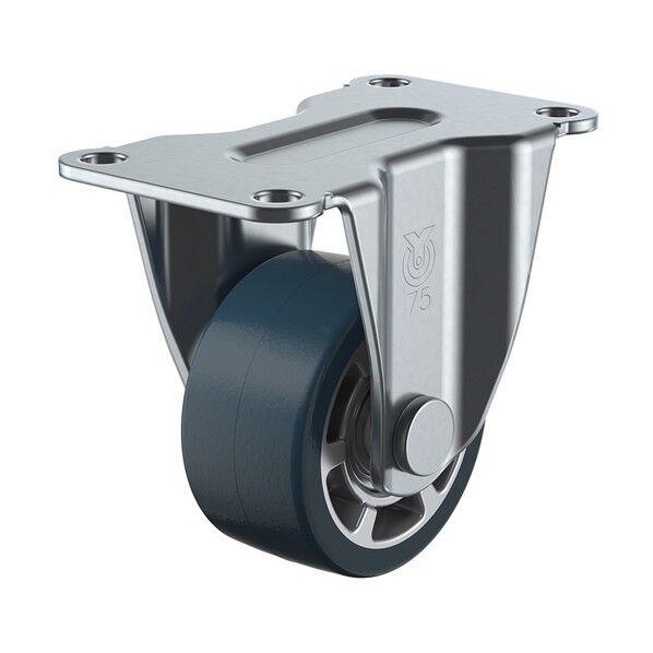 プレート式低床式重荷重用キャスター(アルミホイールウレタン車) 固定