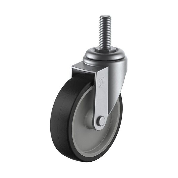 ねじ込みキャスターステンレス製自在車 ナイロンホイルハードゴム車輪