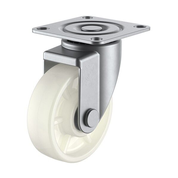 キャスターステンレス製自在車100径ナイロン車輪(ベアリング入) SUS-SJ-100NB 1