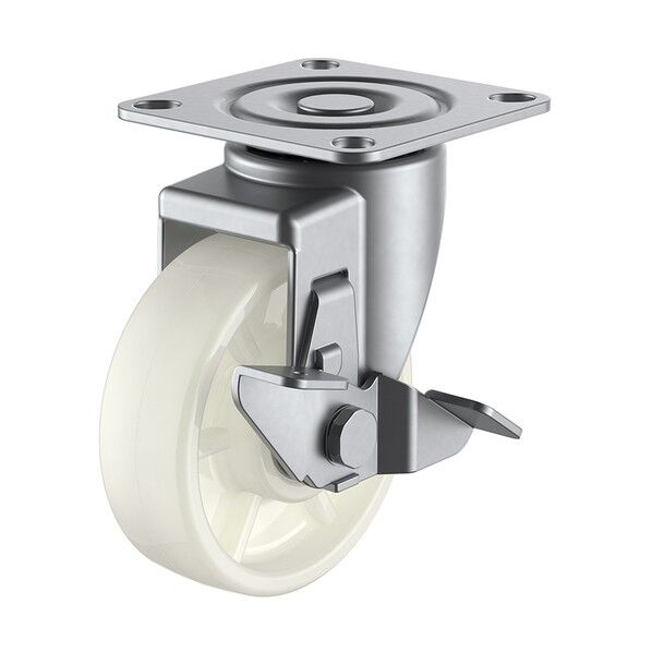 キャスターステンレス製Ｓ付自在車１００径ナイロン車輪（Ｂ入） SUS-SJ-100NBS 1