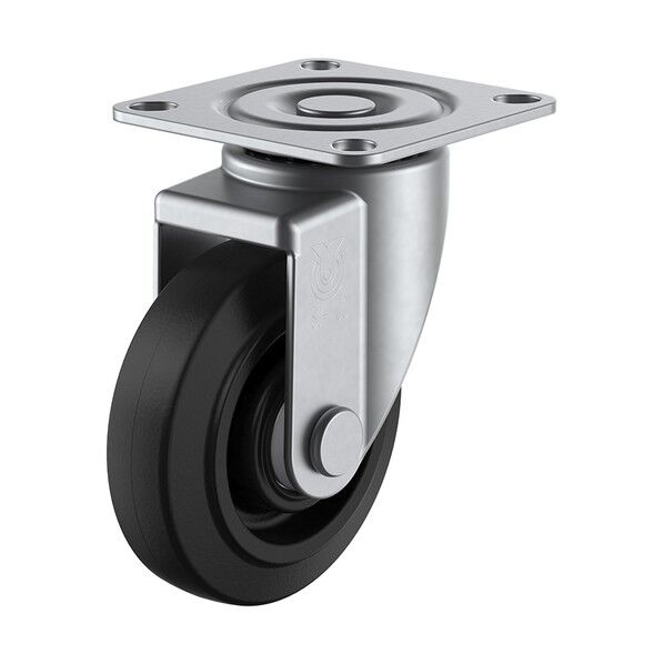 キャスターステンレス製自在車１００径ナイロンホイルゴム車輪 SUS-SJ-100NR 1