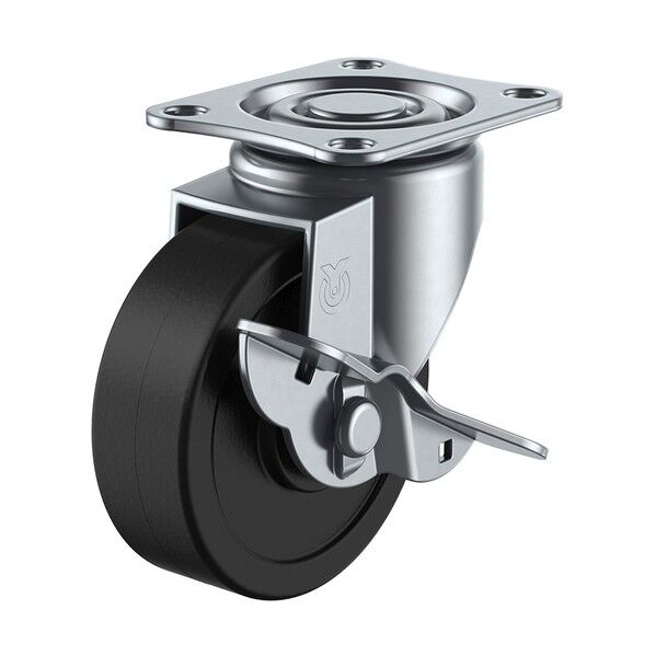 SG-S型キャスター 自在車プレート式(ストッパー付) 径75mm 導電ゴム車輪 SG-75RHES 1個