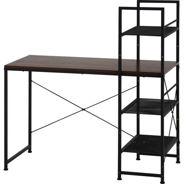 フジボウエキ 左右組み換えラック付きデスク ルカ BR 約幅1100×奥行530×高さ1150mm ブラウン 73611 1台...