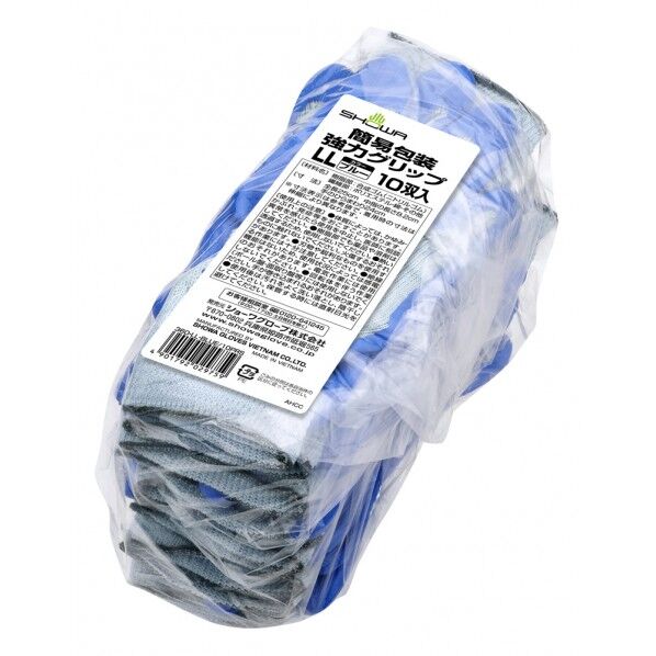 簡易包装強力グリップ ブルー LL 10双
