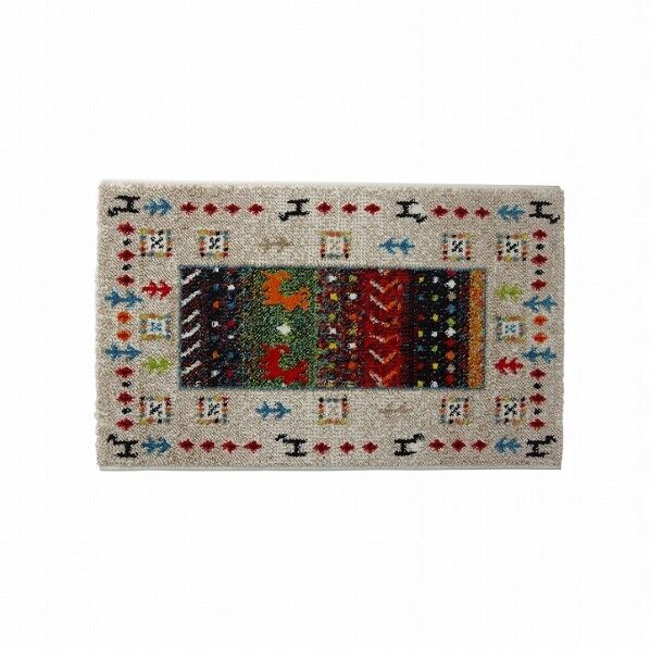 玄関マット トルコ製 ウィルトン織り 約60×90cm 抗菌防臭 消臭機能 へたりにくい アイボリー 1311190141801 アイボリー 60×90cm 64-8038-40 1点