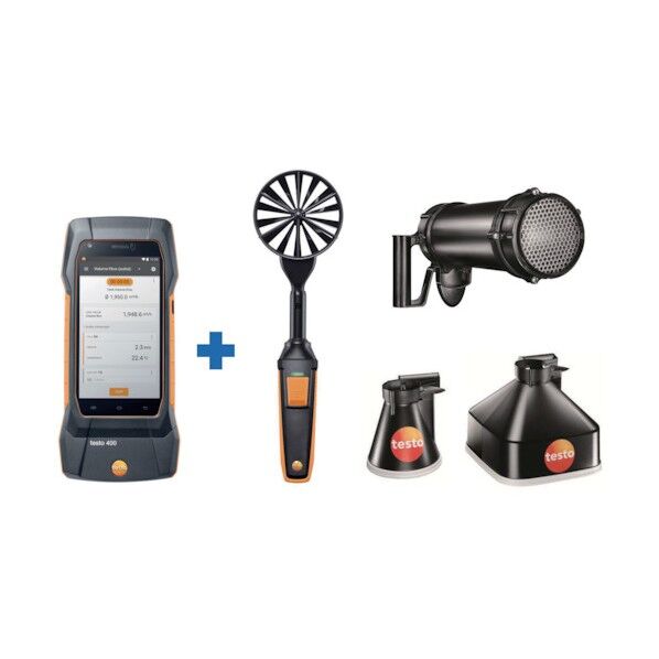 テストー testo400 + φ100mm ベーン + ファンネル + フローストレーナー TD20-400-10 1点