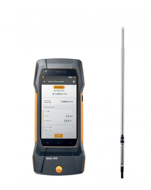 testo400 + Pt100 ガラス被覆ラボ用温度プローブ TD20-400-14 1点