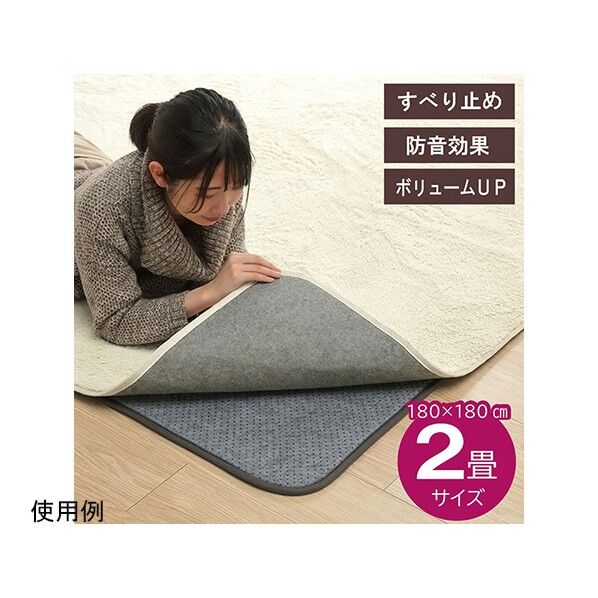 ラグ 下敷き 滑り止め 滑りにくい ボリューム クッション性 約180×180cm ホットカーペット対応 1291530014902 180×180cm 64-8042-51 1点