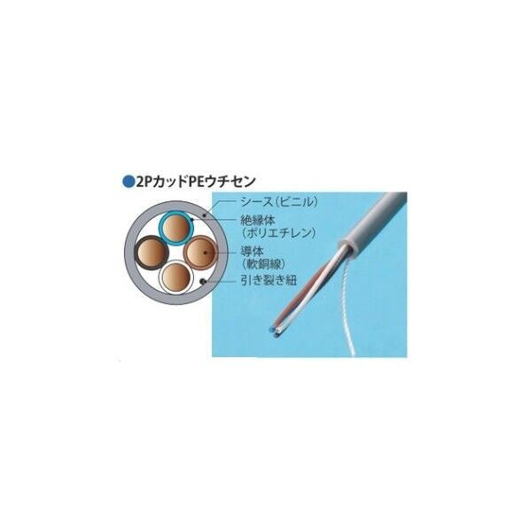 2Pカッド PEウチセン ポリエチレン絶縁ビニルシース2対カッド撚りケーブル