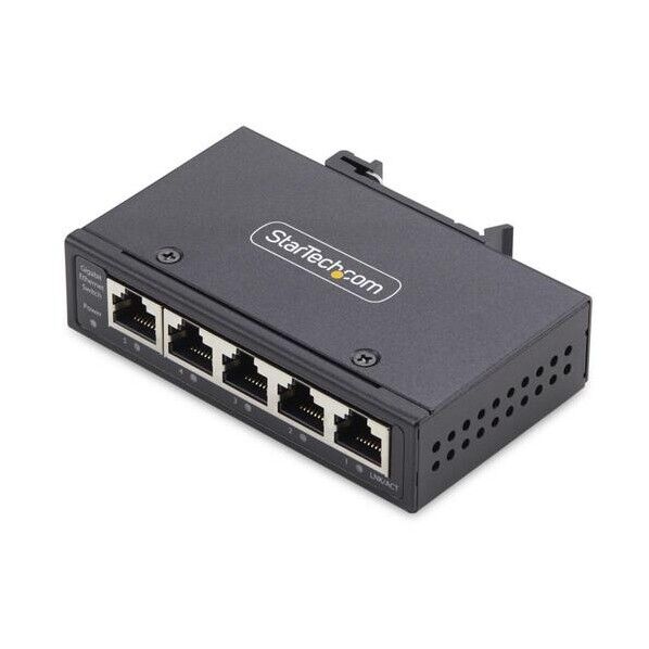 イーサネットスイッチ/アンマネージド/5ポート/産業用/1Gbps ギガビット/-40から+75度/9から60V DC