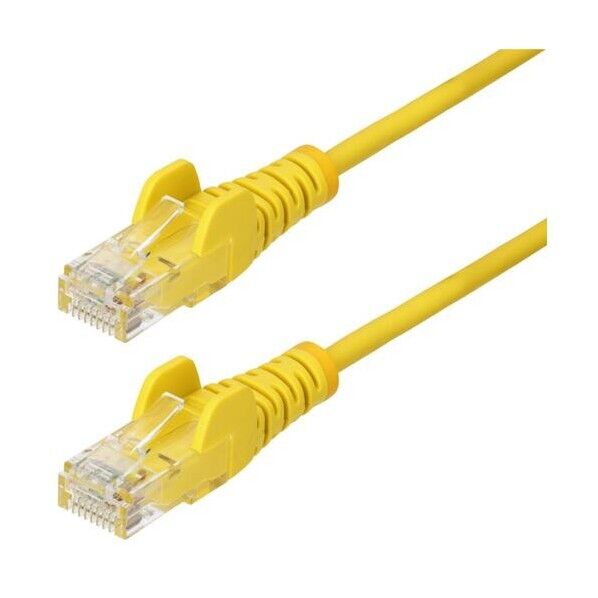 CAT6 LANケーブル/スリム/25cm/イエロー/100W PoE/UTP/LSZH/より線/カテゴリ6 RJ45
