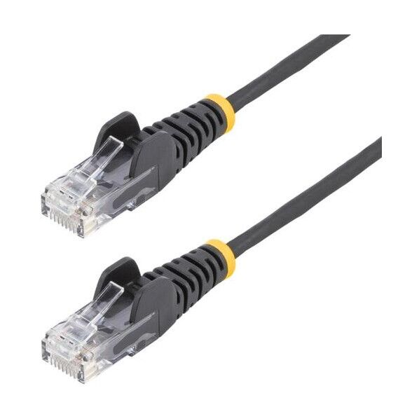 CAT6 LANケーブル/スリム/25cm/ブラック/100W PoE/UTP/LSZH/より線/カテゴリ6 RJ45