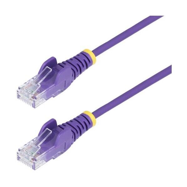 CAT6 LANケーブル/スリム/25cm/パープル/100W PoE/UTP/LSZH/より線/カテゴリ6 RJ45